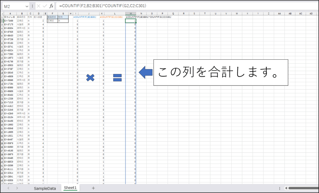 合計範囲の説明