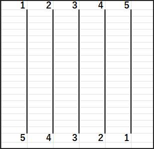 1から5のあみだくじ