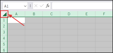 シート全体を選択している様子