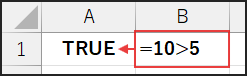 数式
=10>5