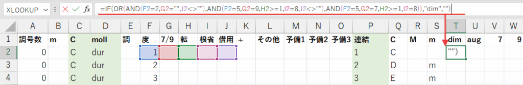 Excelで数式入力している様子